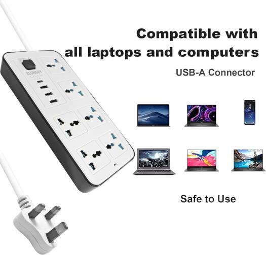 Power Extension Cord 6 Universal + 3USB - Image 6