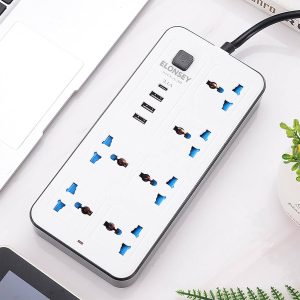 6 Power Socket +3 USB+ 1 C-Type (4) Power Extension Cord 6 Universal + 3USB