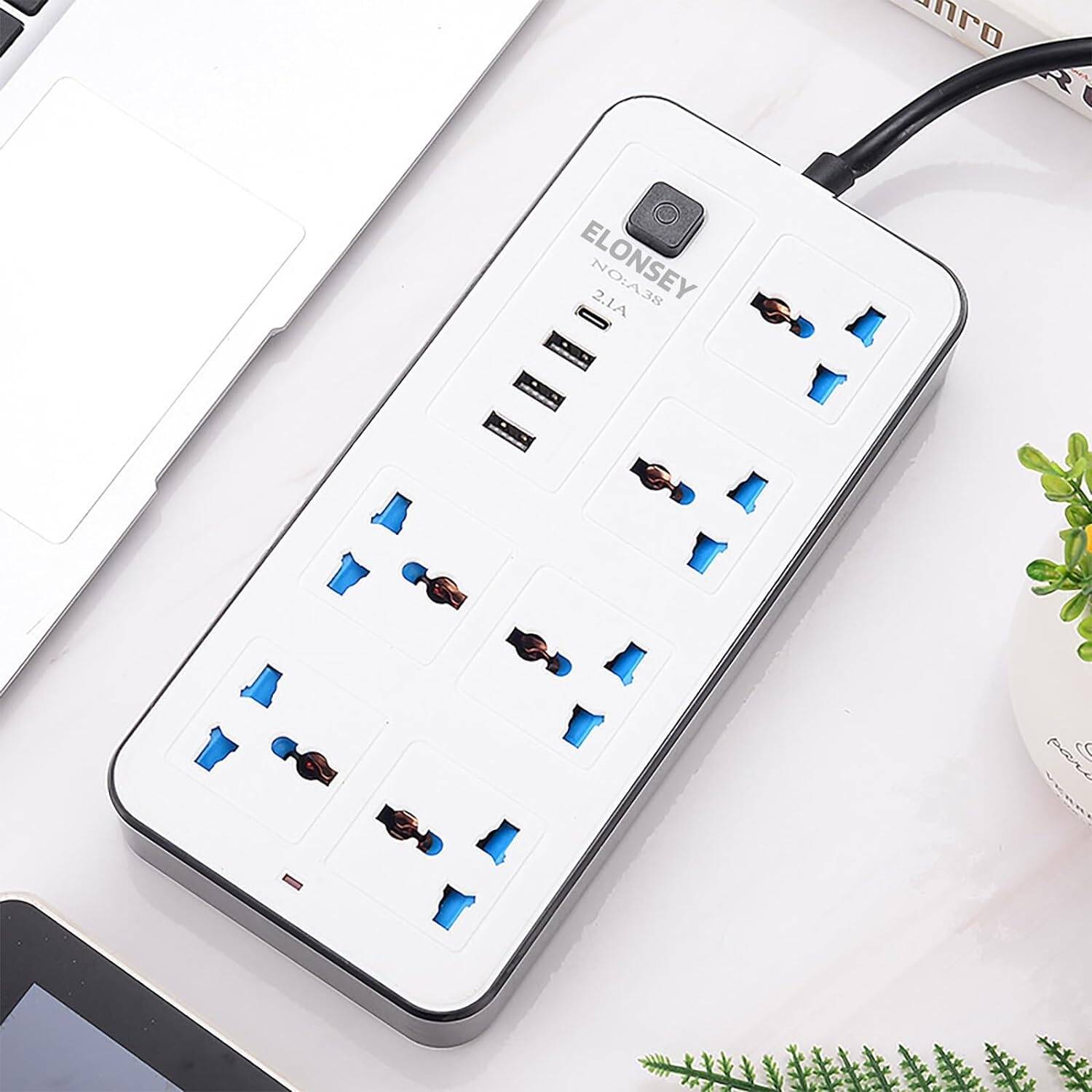 Power Extension Cord 6 Universal + 3USB
